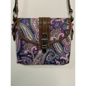 Chaps Paisley Small Cross Body Shoulder Strap Purse Multi-pockets